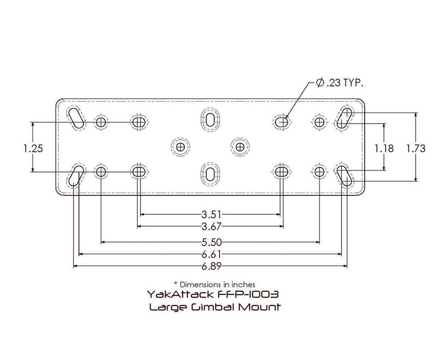 Rectangular Fish Finder Mount with Track Mounted LockNLoad™ Mounting System