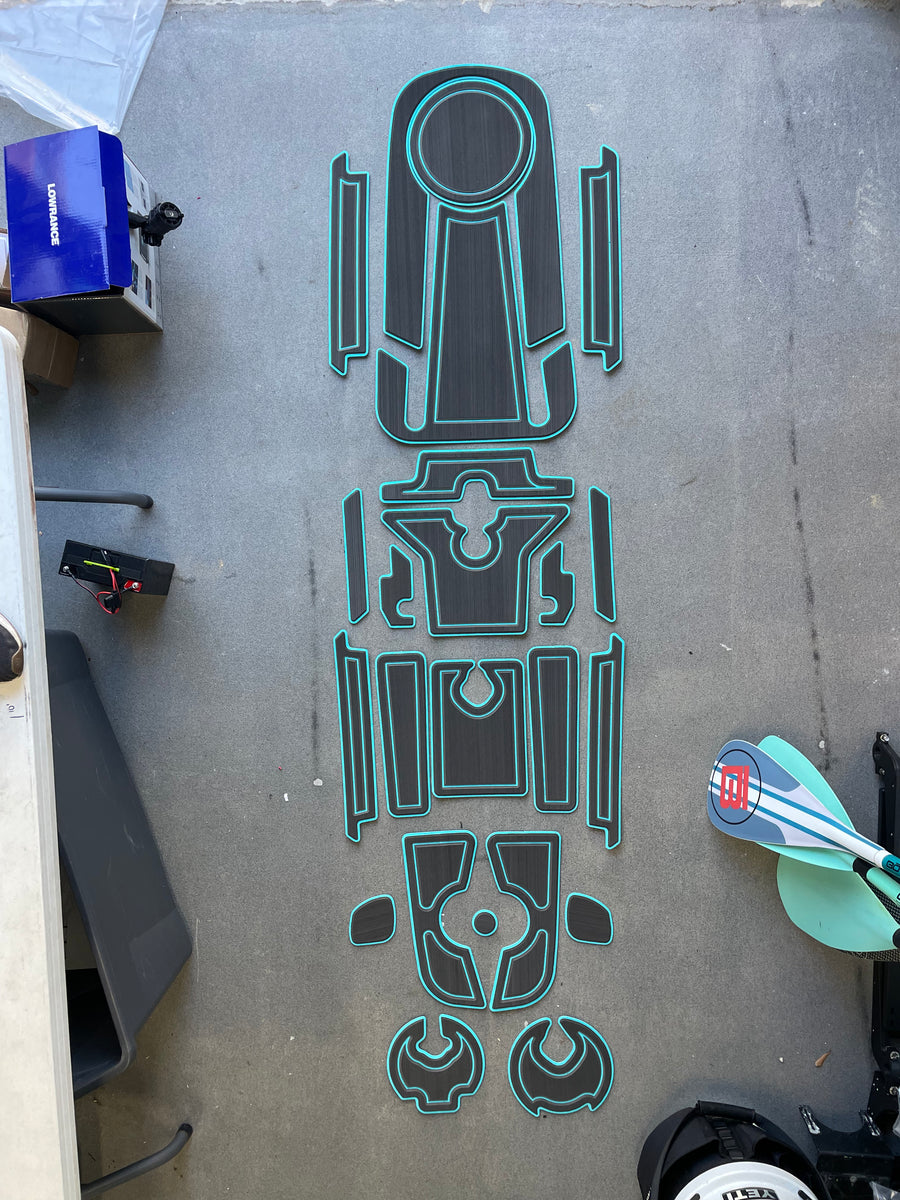 2019-2021 Hobie Outback Marine Mat: 6mm Charcoal over Turquoise- READY TO SHIP